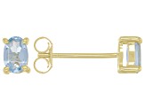 Blue Topaz 10k Yellow Gold Stud Earrings 0.92ctw