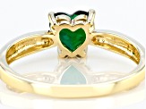 Green Lab Created Emerald 10k Yellow Gold Ring .50ct