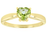 Green Peridot 10k Yellow Gold Ring .65ct