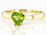 Green Peridot 10k Yellow Gold Ring .65ct