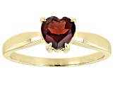 Red Garnet 10k Yellow Gold Solitaire Ring .75ct