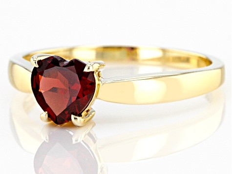 Red Garnet 10k Yellow Gold Solitaire Ring .75ct