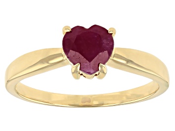 Picture of Red Ruby 10k Yellow Gold Ring .75ct