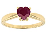 Red Ruby 10k Yellow Gold Ring .75ct