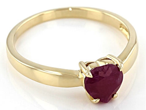 Red Ruby 10k Yellow Gold Ring .75ct