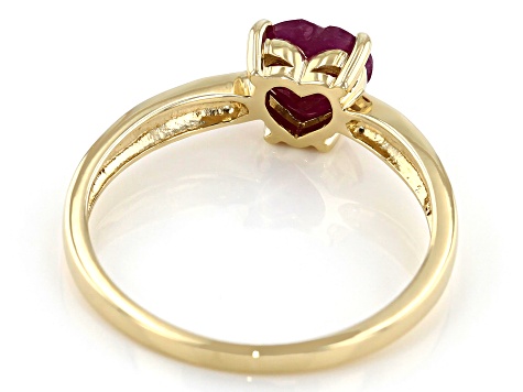 Red Ruby 10k Yellow Gold Ring .75ct