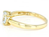 Heart Shape Aquamarine 10k Yellow Gold Ring 0.52ctw
