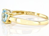 Sky Blue Topaz 10K Yellow Gold Solitaire Heart Ring 0.75ct