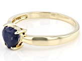 Blue Heart Shape Sapphire 10k Yellow Gold Ring 0.75ctw