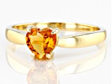 Yellow Citrine 10k Yellow Gold Solitaire Ring .60ct