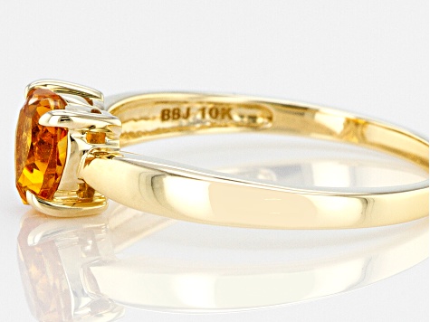 Yellow Citrine 10k Yellow Gold Solitaire Ring .60ct