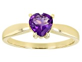 Purple Amethyst 10k Yellow Gold Solitaire Ring .55ct