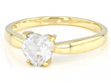 Heart Shaped White Topaz 10k Yellow Gold Heart Ring 0.75ctw