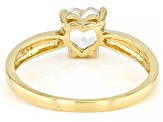 Heart Shaped White Topaz 10k Yellow Gold Heart Ring 0.75ctw