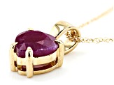 Red Ruby 10k Yellow Gold Pendant With Chain .75ct