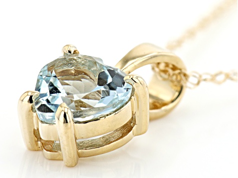 Sky Blue Glacier Topaz 10k Yellow Gold Pendant With Chain .75ct