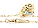 Sky Blue Glacier Topaz 10k Yellow Gold Pendant With Chain .75ct