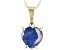 Blue Sapphire 10K Yellow Gold Pendant With Chain 0.75ct