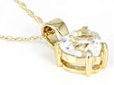 White Topaz 10K Yellow Gold Pendant With Chain 0.75ct