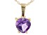 Purple African Amethyst 10k Yellow Gold Pendant With Chain .55ct