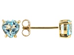 Sky Blue Glacier Topaz 10k Yellow Gold Stud Earrings 1.50ctw