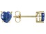 Blue Sapphire 10k Yellow Gold Stud Earrings