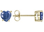 Blue Sapphire 10k Yellow Gold Stud Earrings