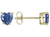 Blue Sapphire 10k Yellow Gold Stud Earrings