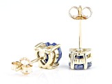 Blue Sapphire 10k Yellow Gold Stud Earrings