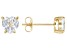 White Topaz 10k Yellow Gold Stud Earrings 1.50ctw