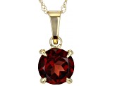 Red Garnet 10k Yellow Gold Pendant With Chain 0.88ct