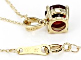 Red Garnet 10k Yellow Gold Pendant With Chain 0.88ct