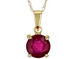 Red Mahaleo® Ruby 10k Yellow Gold Pendant With Chain 0.90ct