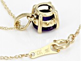 Purple Amethyst 10k Yellow Gold Pendant With Chain 0.58ct