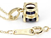 Blue Lab Created Alexandrite 10k Yellow Gold Pendant With Chain0.80ct