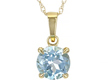 Picture of Sky Blue Topaz 10k Yellow Gold Pendant With Chain 0.80ct