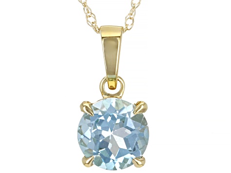 Sky Blue Topaz 10k Yellow Gold Pendant With Chain 0.80ct