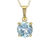 Sky Blue Topaz 10k Yellow Gold Pendant With Chain 0.80ct