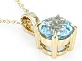 Sky Blue Topaz 10k Yellow Gold Pendant With Chain 0.80ct