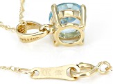 Sky Blue Topaz 10k Yellow Gold Pendant With Chain 0.80ct
