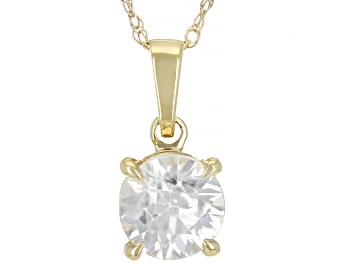 Picture of White Zircon 10k Yellow Gold Pendant With Chain 0.94ct