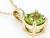 Green Manchurian Peridot™ 10k Yellow Gold Pendant With Chain 0.80ct