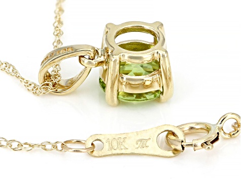 Green Manchurian Peridot™ 10k Yellow Gold Pendant With Chain 0.80ct