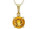 Yellow Citrine 10k Yellow Gold Pendant With Chain 0.60ct
