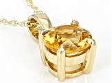 Yellow Citrine 10k Yellow Gold Pendant With Chain 0.60ct