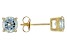 Blue Aquamarine 10k Yellow Gold Stud Earrings 1.21ctw