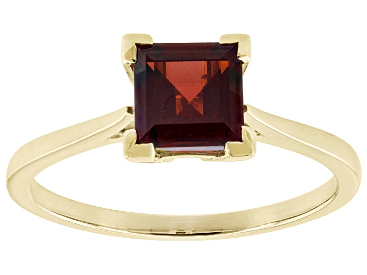 Red Garnet 10k Yellow Gold Solitaire Ring 1.19ct