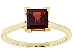 Red Garnet 10k Yellow Gold Solitaire Ring 1.19ct