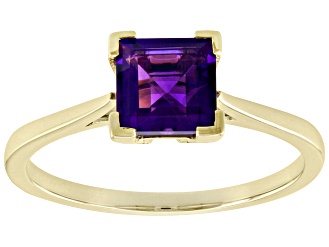 Purple Amethyst 10k Yellow Gold Solitaire Ring 0.94ct