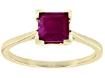 Red Ruby 10k Yellow Gold Solitaire Ring 1.19ct